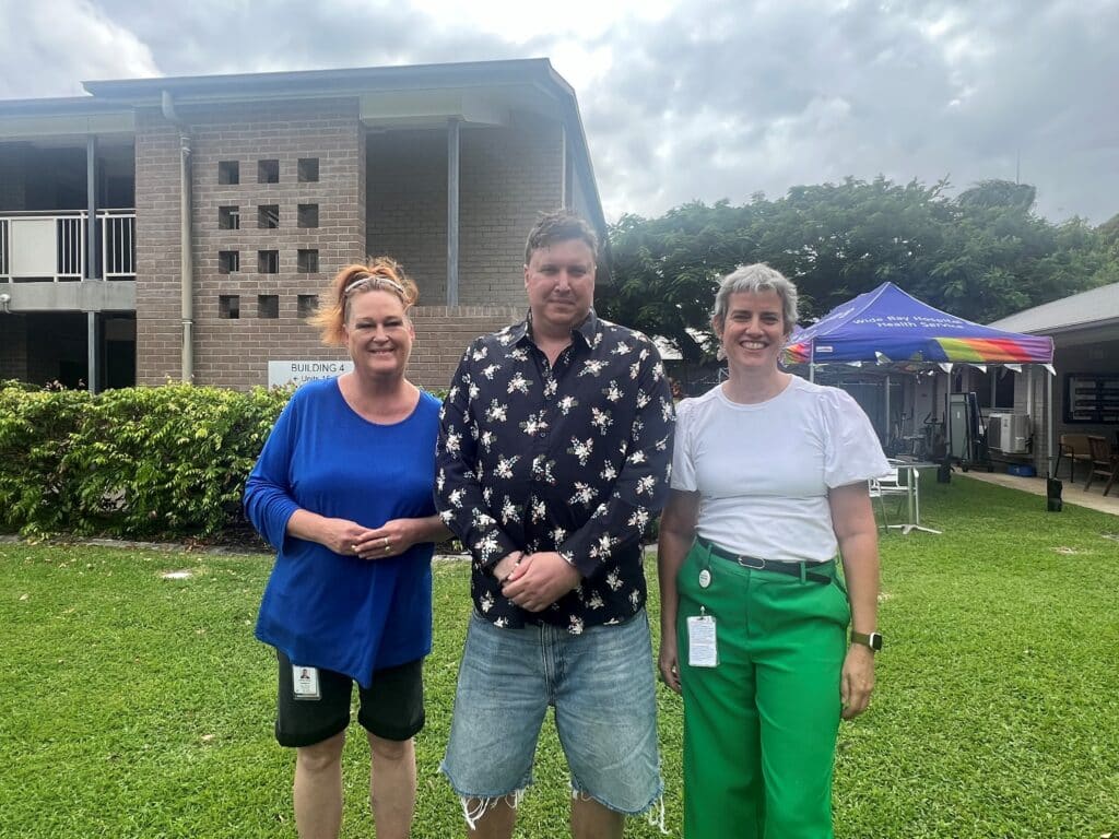 Previous Resident Danny with Advance Peer Worker Kerry and Team Leader Carin