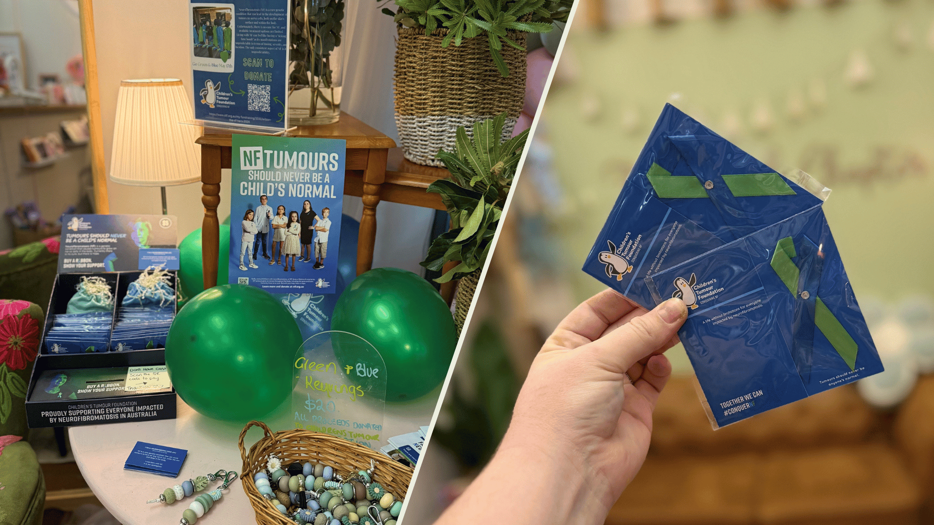 The fundraiser supports the Children’s Tumour Foundation for NF (Neurofibromatosis) Awareness Month.